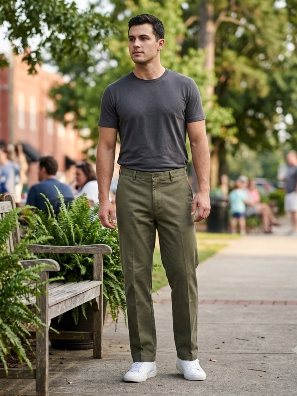Dockers Men's Classic Fit Signature Khaki Pants Olive Green - 35 x 32 - Picture 4 of 5